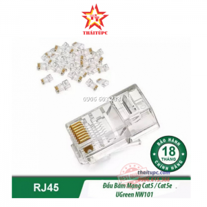 ĐẦU BẤM MẠNG RJ45 CAT5E 100C/TÚI CHÍNH HÃNG UGREEN 50246 CAO CẤP