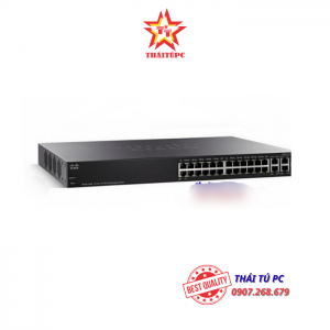 24-port Gigabit PoE+ with 180 W power budget + 2 Gigabit RJ45/SFP combo port Smart Switch - SG220-26P-K9