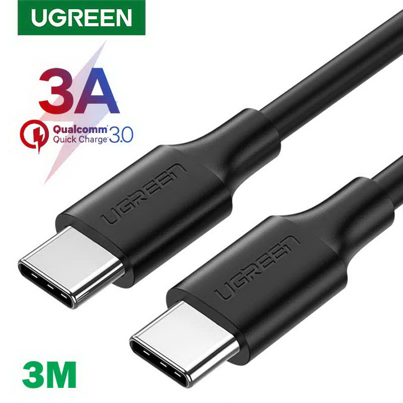 Cáp UGREEN USB-C 2.0 M/M 3m (Đen) Ugreen 60788 chính hãng Cáp UGREEN USB-C 2.0 M/M 3m (Đen) Ugreen 60788 chính hãng