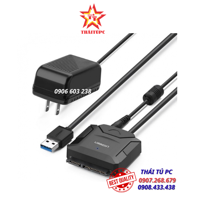 CÁP USB 3.0 TO SATA HDD, SSD 3.5″/2.5″ UGREEN 20636 HỖ TRỢ 12TB, KÈM NGUỒN 12V/2A CHÍNH HÃNG CAO CẤP CÁP USB 3.0 TO SATA HDD, SSD 3.5″/2.5″ UGREEN 20636 HỖ TRỢ 12TB, KÈM NGUỒN 12V/2A CHÍNH HÃNG CAO CẤP