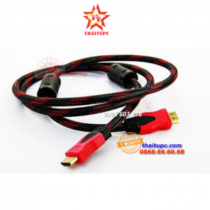 Dây cáp tín hiệu 2 đầu HDMI chống nhiễu 5M (Đen phối đỏ)