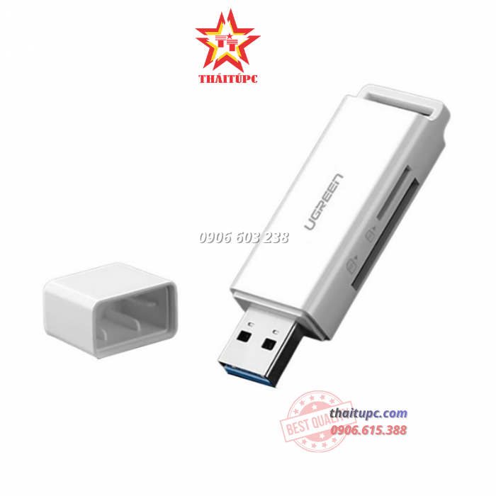 ĐẦU ĐỌC THẺ SD/TF CHUẨN USB 3.0 UGREEN 40753 ĐẦU ĐỌC THẺ SD/TF CHUẨN USB 3.0 UGREEN 40753