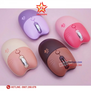 Chuột không dây MOFII M3 thiết kế tai mèo kết nối bằng chip USB 2.4 và BLUETOOTH với điện thoại, ipad, máy tính,...