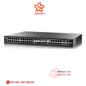 Cisco 48-port PoE+ (support 60W PoE Port) Gigabit with 375W power budget + 2 Gigabit copper/SFP combo + 2 SFP ports Managed Switch - SG350-52P-K9