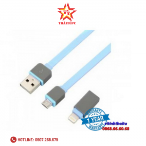 Cáp USB 2.0 -> Iphone 5 + Micro USB Unitek (Y - 440APK) (Dây Dẹp)