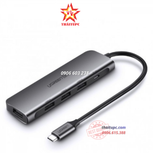 Cổng chuyển đổi USB Type C sang 4  cổng USB Ugreen 50979 chính hãng