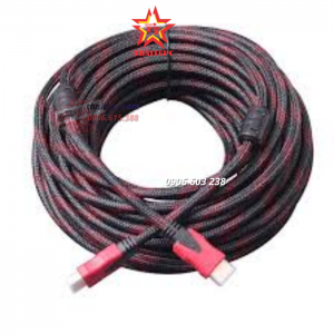 Dây cáp tín hiệu 2 đầu HDMI YH-16 chuẩn 1.4 chống nhiễu 25M (Đen phối đỏ)