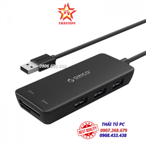 Bộ chia USB HUB 3 cổng USB 2.0 tích hợp đầu đọc thẻ nhớ TF/SD - Orico H3TS-U2