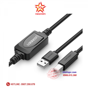 Cáp máy in 10M Ugreen 10374 tích hợp IC khuếch đại