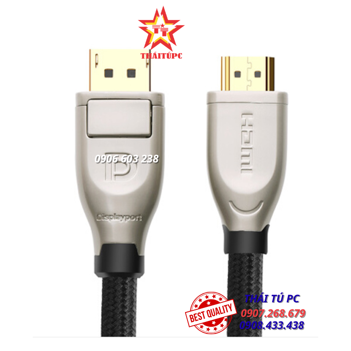 CÁP DISPLAYPORT TO HDMI 2.0 DÀI 5M HỖ TRỢ 3D 4K/60HZ CHÍNH HÃNG UGREEN 40436 CÁP DISPLAYPORT TO HDMI 2.0 DÀI 5M HỖ TRỢ 3D 4K/60HZ CHÍNH HÃNG UGREEN 40436
