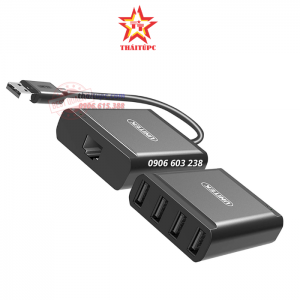 Đen Bộ kéo dài USB 2.0 ra 4 cổng USB qua cổng Lan Y-2516