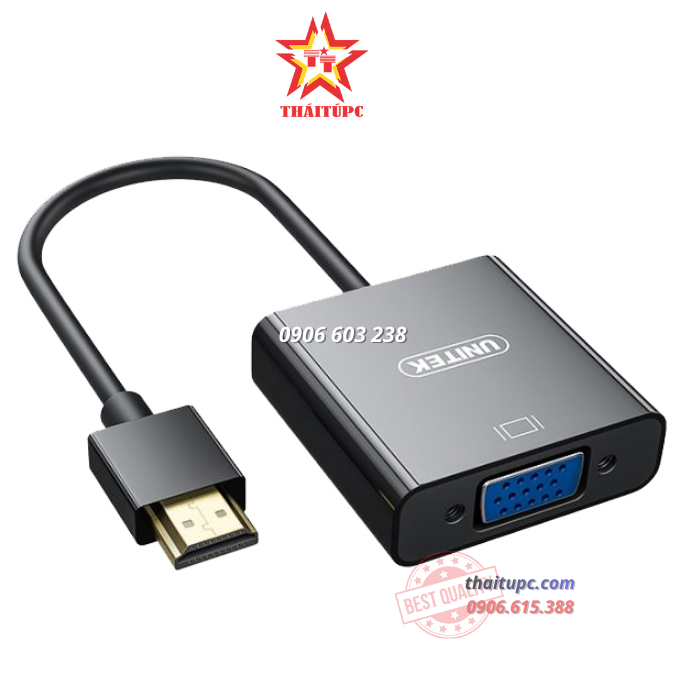 DÂY CÁP MÁY TÍNH CHUYỂN ĐỔI CỔNG HDMI RA CỔNG VGA 15CM V128ABK UNITEK (KO AUDIO) DÂY CÁP MÁY TÍNH CHUYỂN ĐỔI CỔNG HDMI RA CỔNG VGA 15CM V128ABK UNITEK (KO AUDIO)