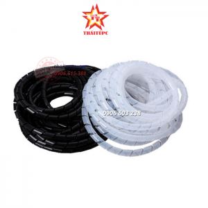 Dây xoắn nhựa đen- trắng phi 6 / 8 / 10 / 12 /16 / 20mm cuộn 10m