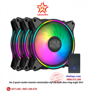 BỘ 3 QUẠT COOLER MASTER MASTERFAN MF120 HALO DUO-RING ARGB 3IN1