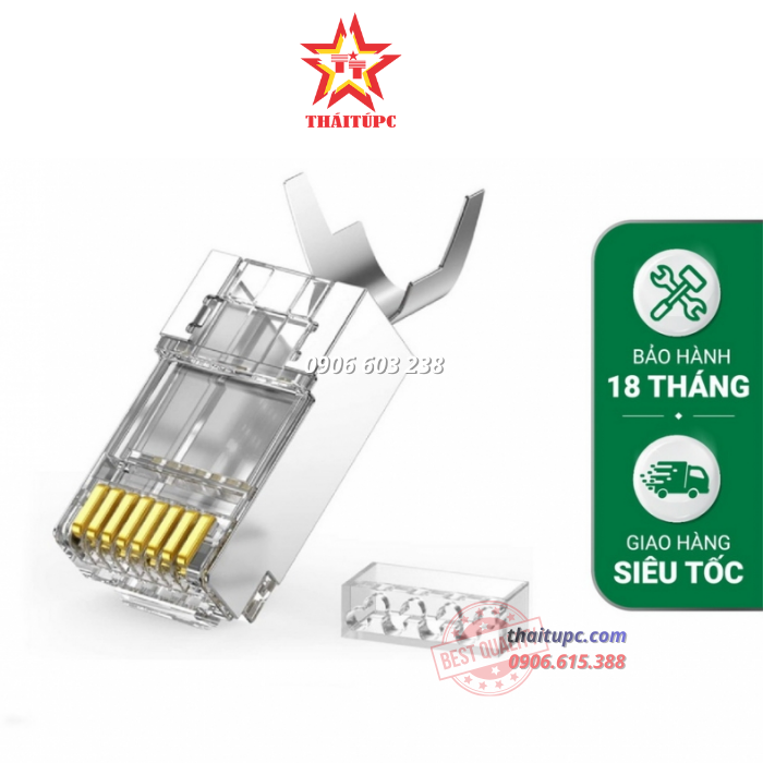 ĐẦU BẤM MẠNG RJ45 CAT6A CAT7 UGREEN 80828 100 CÁI BỌC KIM LOẠI ĐẦU BẤM MẠNG RJ45 CAT6A CAT7 UGREEN 80828 100 CÁI BỌC KIM LOẠI