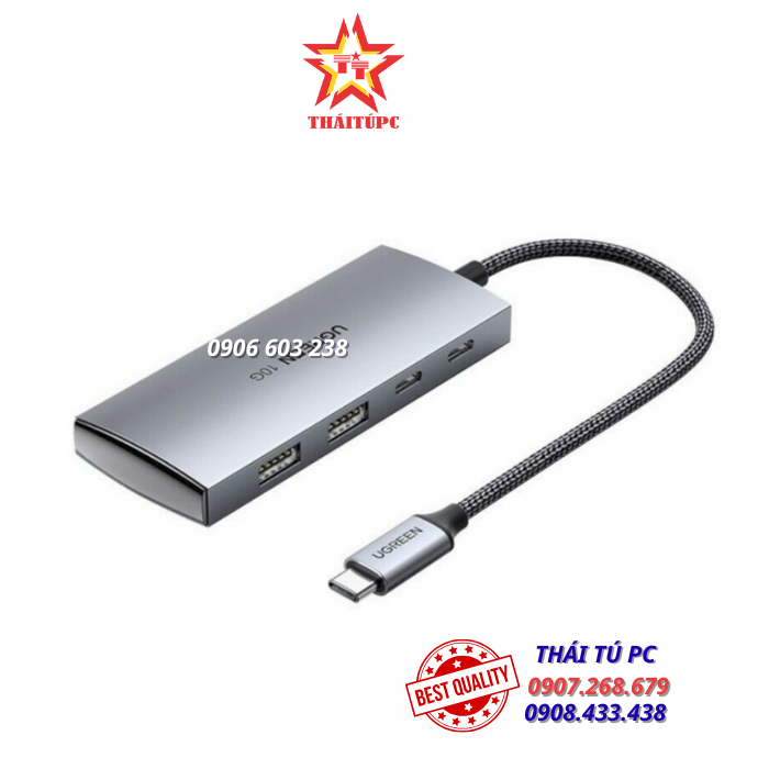 Bộ chia Type C 2 cổng USB 3.0 + 2 cổng Type C Ugreen 30758 Bộ chia Type C 2 cổng USB 3.0 + 2 cổng Type C Ugreen 30758