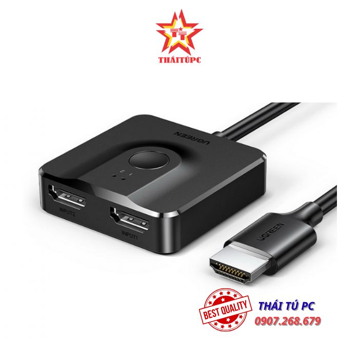 BỘ GỘP TÍN HIỆU HDMI 2.0 4K@60HZ SPLITTER SWITCH 2 VÀO 1 UGREEN 70607 CAO CẤP (HỖ TRỢ 2 CHIỀU) BỘ GỘP TÍN HIỆU HDMI 2.0 4K@60HZ SPLITTER SWITCH 2 VÀO 1 UGREEN 70607 CAO CẤP (HỖ TRỢ 2 CHIỀU)