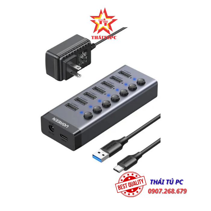 Bộ HUB chia 7 cổng USB 3.0 có công tắc Ugreen 90305 Bộ HUB chia 7 cổng USB 3.0 có công tắc Ugreen 90305