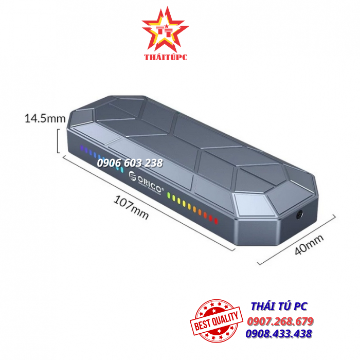 Box ổ cứng SSD M2 NVME RGB Tốc độ 10Gbps ORICO- M2VG01-C3-GY Hàng Chính Hãng Box ổ cứng SSD M2 NVME RGB Tốc độ 10Gbps ORICO- M2VG01-C3-GY Hàng Chính Hãng