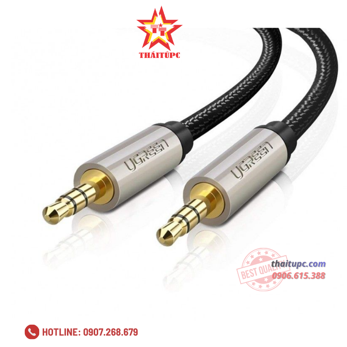 Cáp Âm Thanh AUX 3.5mm cao cấp, dài 5m Ugreen 40783 Cáp Âm Thanh AUX 3.5mm cao cấp, dài 5m Ugreen 40783