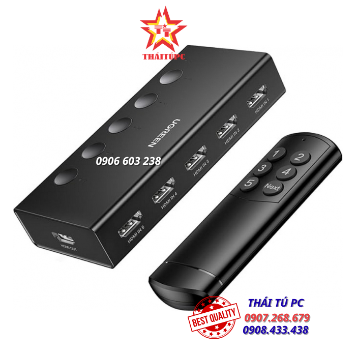 Bộ gộp HDMI 3 vào 1 ra chuẩn 2.0 hỗ trợ 4K 60Hz Ugreen 15376 Bộ gộp HDMI 3 vào 1 ra chuẩn 2.0 hỗ trợ 4K 60Hz Ugreen 15376