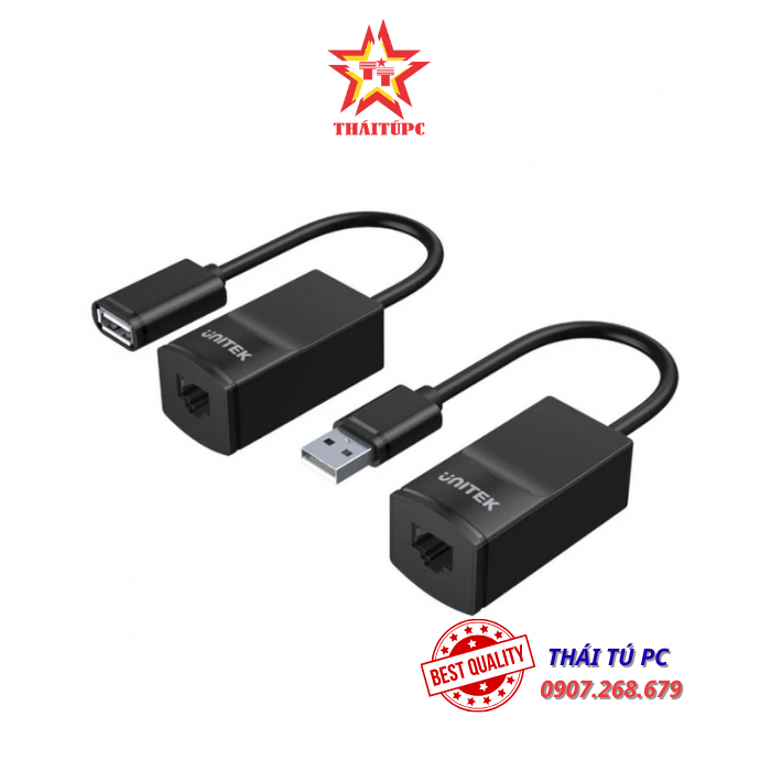 Bộ Cáp chuyển đổi USB nối dài sang Cat5, Cat5e Unitek Y-UE01001 Bộ Cáp chuyển đổi USB nối dài sang Cat5, Cat5e Unitek Y-UE01001