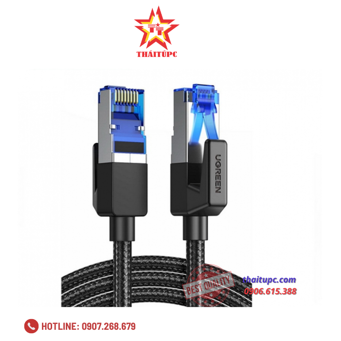 Cáp mạng CAT8 đúc sẵn bọc dù dài 5M cao cấp UGREEN 80433 Cáp mạng CAT8 đúc sẵn bọc dù dài 5M cao cấp UGREEN 80433