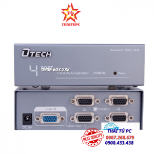 Bộ chia VGA 1 to 4 250MHz Dtech DT-7254