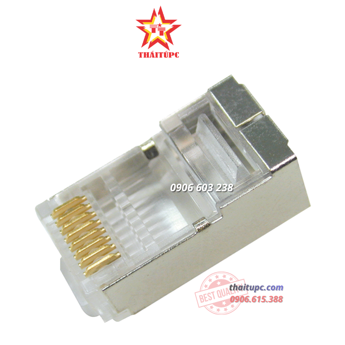 Đầu nối bọc kim loại chống nhiễu RJ-45 Dintek CAT.5e FTP Modular plug (1501-88054) Đầu nối bọc kim loại chống nhiễu RJ-45 Dintek CAT.5e FTP Modular plug (1501-88054)