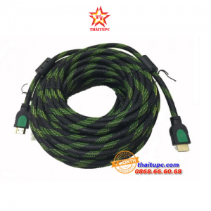  Cable HDMI KM 1.4 (20m) 20065 Lưới (Xanh lá - đen)