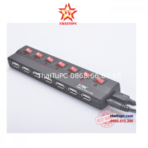 Hub USB 2.0 7 Ports Z-Tek (ZE 532A) + Nguồn