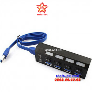 Hub USB 3.0 4 cổng Sport có công tắc (Đen)