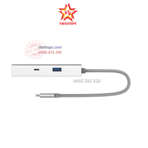 Dây cáp USB Type C (3.1) ra 1 USB Type A + 1 USB Type C + 1 cổng HDMI + 1 cổng Lan Gigabyte Unitek Y-9117