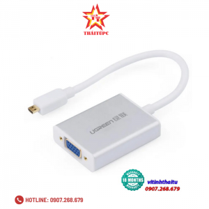 Cáp chuyển đổi Micro HDMI sang VGA cao cấp Ugreen 40222 (15cm)