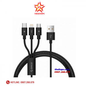 Cáp sạc điện thoại 3 trong 1 Lightning/Type C/Micro B USB 2.0 - Orico UTS-12