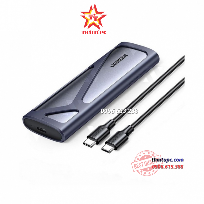 Hộp đựng ổ cứng SSD Ugreen 10902 (M.2 NVME chuẩn 2230/2242/2260/2280, kèm dây Type-C 50cm) Hộp đựng ổ cứng SSD Ugreen 10902 (M.2 NVME chuẩn 2230/2242/2260/2280, kèm dây Type-C 50cm)